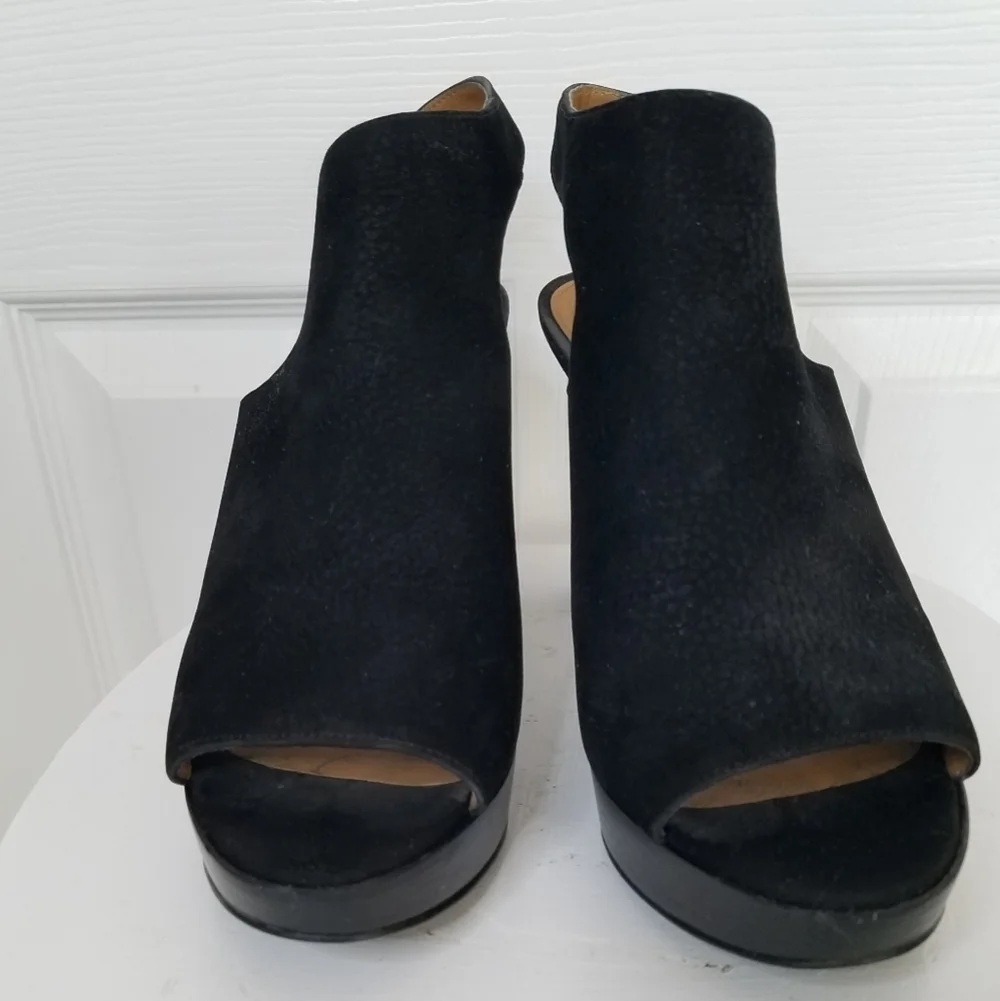 Lauren Ralph Lauren Platform Sandals Black Peep Toe Sling Back Seleste Size 8